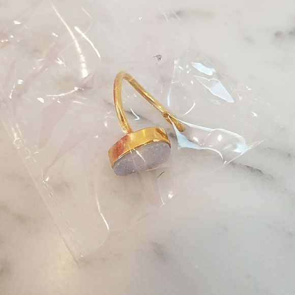 Stunning druzy pear shape ring - Picture 6 of 6